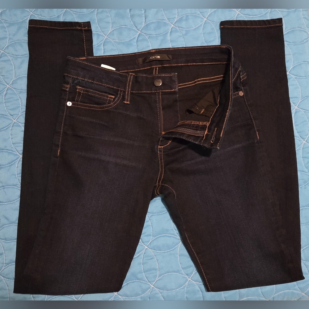 EC~Paige Verdugo Ankle Distressed Midrise Dark Blue Jeans - Picture 7 of 12